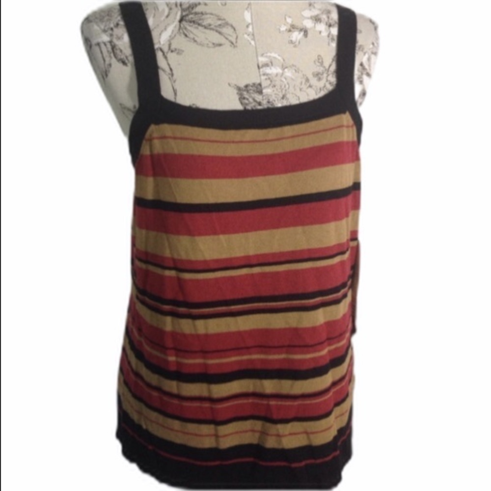 🆕 Rena Rowan Black Stripe Knit Top L